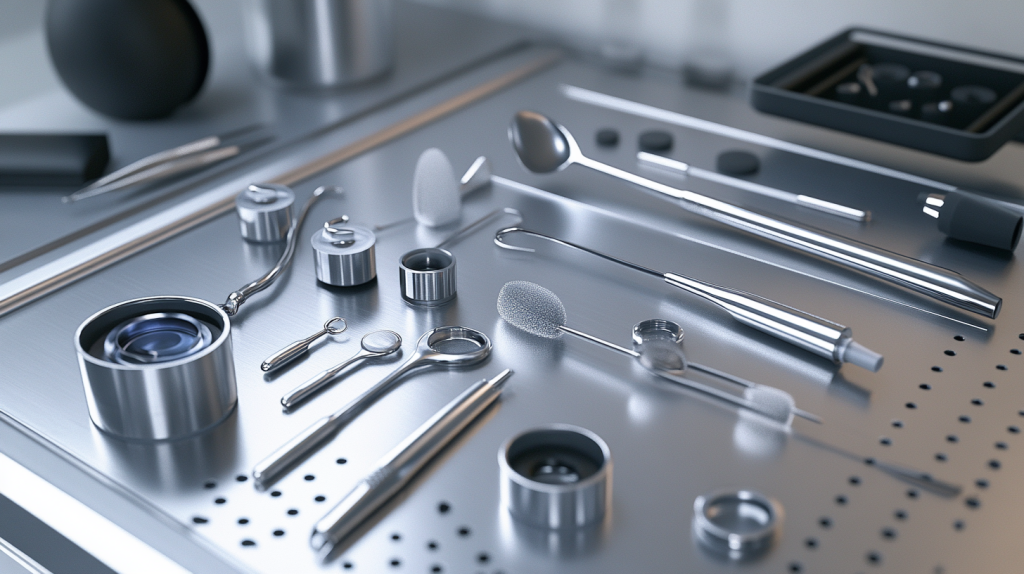 Medical illustration showing proper ear cleaning technique and equipment setup
